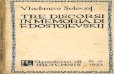Tre Discorsi in Memoria Di F. Dostoevskij, V. Solov'ëv