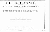 Klose 15 Etudes Chantantes Pour Saxophone - Metodo Studio Sax