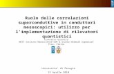 Universita’ di Perugia 15 Aprile 2010 Ruolo delle correlazioni superconduttive in conduttori mesoscopici: utilizzo per l’implementazione di rilevatori.