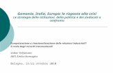 Gemania, Italia, Europa: le risposte alla crisi Le strategie delle istituzioni, della politica e dei sindacati a confronto Europeizzazione o rinazionalizzazione.