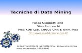 Tecniche di Data Mining Fosca Giannotti and Dino Pedreschi Pisa KDD Lab, CNUCE-CNR & Univ. Pisa  DIPARTIMENTO DI INFORMATICA.
