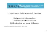 L’esperienza del Comune di Ferrara                  Dai progetti di mandato