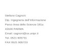 Stefano Cagnoni Dip. Ingegneria dell’Informazione Parco Area delle Scienze 181a 43100 PARMA