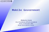 Mobile Government ,  Roberto Liscia Vice Presidente AITech-Assinform Roma, 13 dicembre 2005
