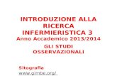 INTRODUZIONE ALLA RICERCA INFERMIERISTICA 3  Anno Accademico 2013/2014