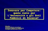 Innovare per Competere: quale ruolo per L’Università e gli Enti Pubblici di Ricerca?