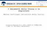 I documenti della Chiesa e le migrazioni Matteo Sanfilippo (Università della Tuscia)