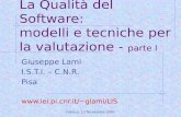 La Qualità del Software: modelli e tecniche per la valutazione -  parte I