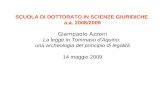 SCUOLA DI DOTTORATO IN SCIENZE GIURIDICHE  a.a. 2008/2009 Giampaolo Azzoni