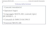 Concetti introduttivi  Operatori logici  Linguaggio MATLAB: costrutti tipici (IF,WHILE…)