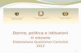 Donne, politica e istituzioni III edizione Elaborazione Questionari Corsisti/e 2012