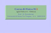 Corso di Fisica II/ 2 (già Fisica 4 – Ottica) Prof.  R. Pizzoferrato