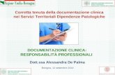 Corretta tenuta della documentazione clinica nei Servizi Territoriali Dipendenze Patologiche