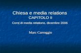 Chiesa e media relations  CAPITOLO II Corsi di media relations, dicembre 2006
