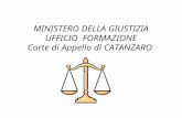 MINISTERO DELLA GIUSTIZIA UFFICIO  FORMAZIONE Corte di Appello di CATANZARO