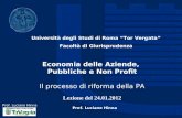Economia delle Aziende,  Pubbliche e Non Profit Il processo di riforma della PA