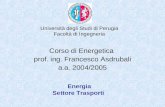 Corso di Energetica  prof. ing. Francesco Asdrubali a.a. 2004/2005