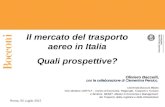 Il mercato del trasporto aereo in Italia Quali prospettive?