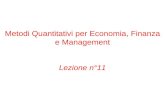 Metodi Quantitativi per Economia, Finanza e Management Lezione n°11