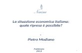 La situazione economica italiana: quale ripresa è possibile? -  Pietro Modiano