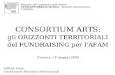 CONSORTIUM ARTS: gli ORIZZONTI TERRITORIALI del FUNDRAISING per l’AFAM Cosenza, 16 maggio 2009