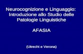Neurocognizione e Linguaggio:  Introduzione allo Studio delle Patologie Linguistiche AFASIA