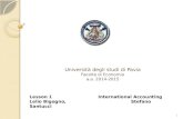 Università degli studi di Pavia Facoltà di Economia a.a.  2014-2015