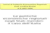 Le politiche economiche regionali negli Stati membri:  il caso dell’Italia