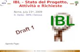 IBL  –  Stato del Progetto, Attività e Richieste