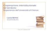 C ooperazione interistituzionale  nel territorio: l’esperienza  d ell’Università di Firenz e