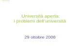 Università aperta: i problemi dell’università