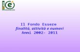 Il Fondo Essere  finalità, attività e numeri Anni 2002- 2011