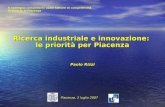 Ricerca industriale e innovazione:  le priorità per Piacenza Paolo Rizzi