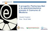 Il progetto Partecipa.Net e la sperimentazione presso il Comune di Modena
