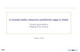 Il mondo delle relazioni pubbliche oggi in Italia Studio quantitativo Rapporto di ricerca