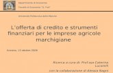 L’offerta di credito e strumenti finanziari per le imprese agricole marchigiane
