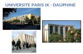 UNIVERSITE PARIS IX - DAUPHINE