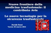 Nuove frontiere della medicina trasfusionale: il contributo Avis