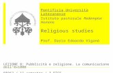 LEZIONE 8: Pubblicità e religione. La comunicazione dell ’ 8x1000 60362 / 1° semestre / 3 ETCS