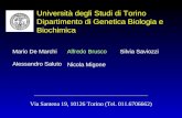 Università degli Studi di Torino Dipartimento di Genetica Biologia e Biochimica