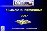 BILANCIO DI PREVISIONE  2007