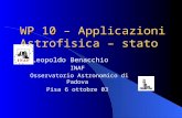 WP 10 – Applicazioni Astrofisica – stato