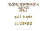 CORSO DI PROGRAMMAZIONE  II Lezione 24 MOD. A prof. E. Burattini a.a. 2009-2010