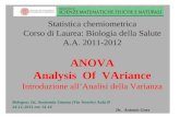 Statistica chemiometrica Corso di Laurea: Biologia della Salute A.A. 2011-2012 ANOVA