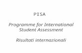 PISA  Programme for International Student Assessment Risultati internazionali
