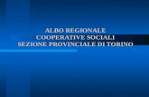 ALBO REGIONALE  COOPERATIVE SOCIALI  SEZIONE PROVINCIALE DI TORINO