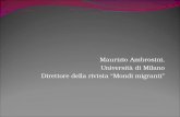 Maurizio Ambrosini, Università di Milano Direttore della rivista “Mondi migranti”