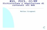 RSS, PICS, CC/PP Dichiarazione e negoziazione di contenuti sul Web