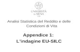Analisi Statistica del Reddito e delle Condizioni di Vita Appendice 1:  L’indagine EU-SILC