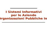 I Sistemi Informativi per le Aziende e le Organizzazioni Pubbliche in Rete